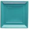 Best Gifi Lot de 6 assiettes carrées en plastique réutilisable vert émeraude