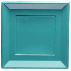 Best Gifi Lot de 6 assiettes carrées en plastique réutilisable vert émeraude