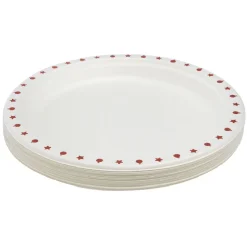 Best Gifi Lot de 20 assiettes en canne à sucre bord imprimé Ø22,5cm