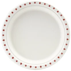 Best Gifi Lot de 20 assiettes en canne à sucre bord imprimé Ø22,5cm