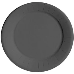 Best Gifi Lot de 10 assiettes en carton noir Ø23 cm