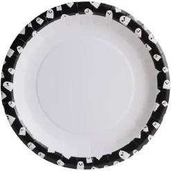 Best Gifi Lot de 10 assiettes rondes en carton Halloween motif fantôme