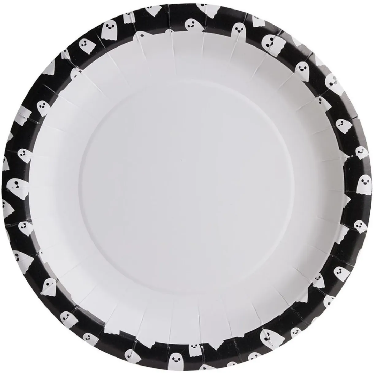 Best Gifi Lot de 10 assiettes rondes en carton Halloween motif fantôme