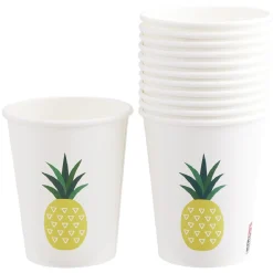 Best Gifi Lot de 10 gobelets en carton motif ananas 24 cl