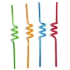 Clearance Gifi Lot de 4 pailles réutilisables spirale plastique bleu/vert/rouge/orange