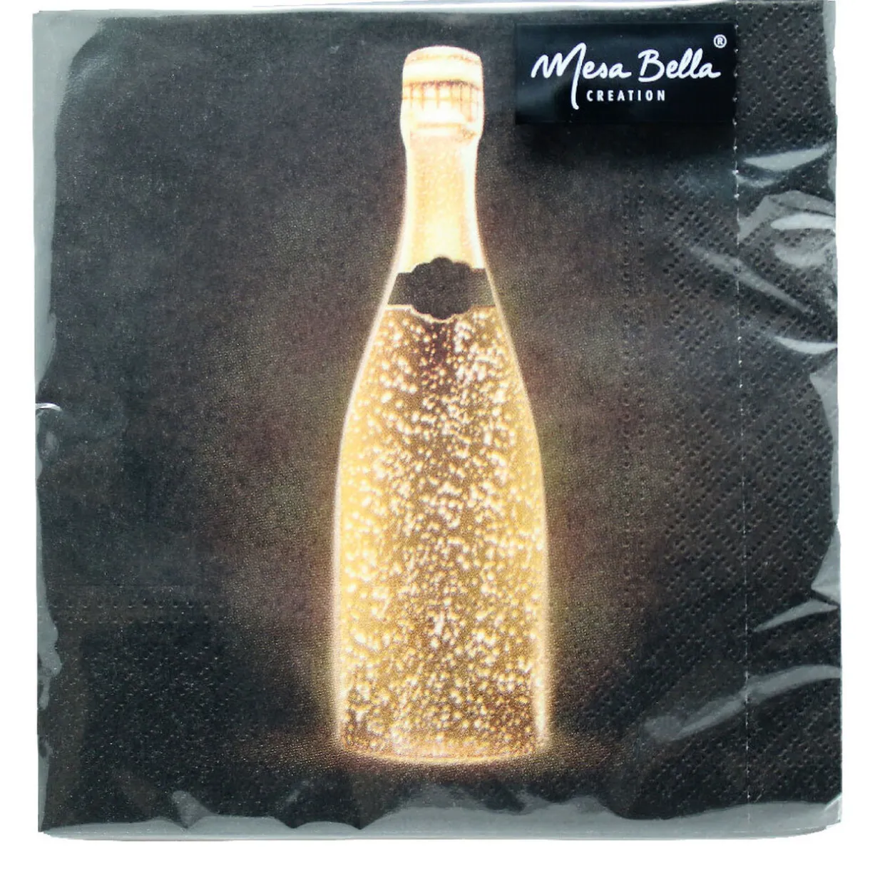 Best Gifi Lot de 20 serviettes en papier motif bouteille dorée 33x33cm