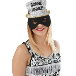 Online Gifi Loup de fête pour adulte avec chapeau Bonne Année à paillettes