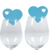 Best Gifi Marque verre coeur bleu turquoise x10