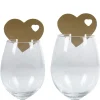 Clearance Gifi Marque verre coeur doré x10