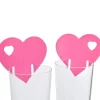 Best Gifi Marque verre coeur rose fuchsia x10