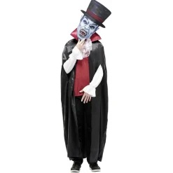 Best Gifi Masque adulte Halloween grosse tête vampire avec chapeau bleu noir