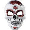 Best Gifi Masque squelette adulte jour des morts calavera fleur rouge et noir