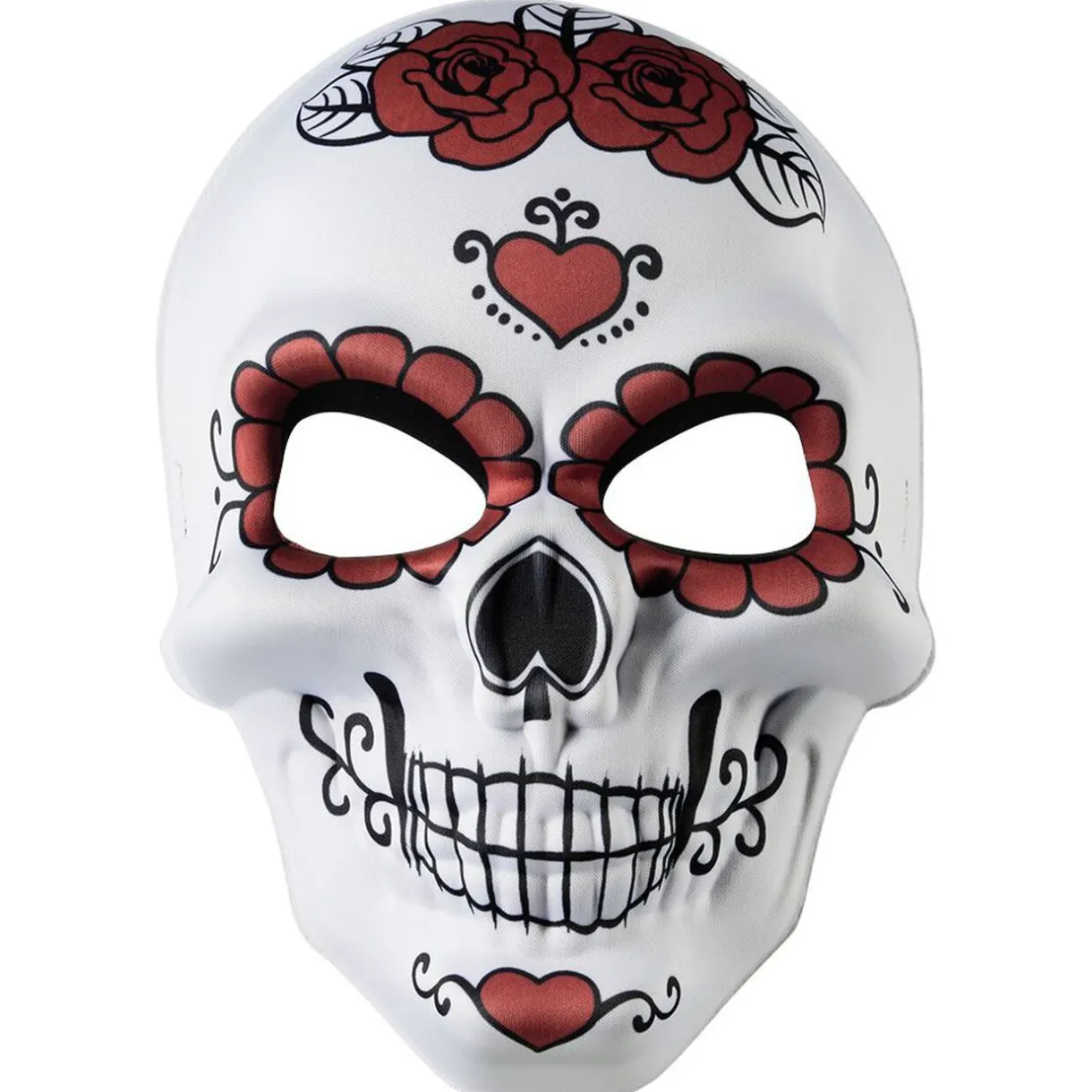 Best Gifi Masque squelette adulte jour des morts calavera fleur rouge et noir