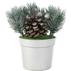 New Gifi Mini sapin artificiel en pot argenté