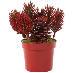 Gifi Mini sapin artificiel en pot rouge