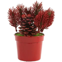 Gifi Mini sapin artificiel en pot rouge