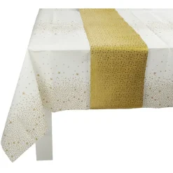 Sale Gifi Nappe de Noël pliée blanche motif étoiles dorées