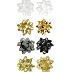 Gifi Noeud brillant blanc noir doré pour emballage cadeau x8^ Loisirs Créatifs Et Emballage Cadeau