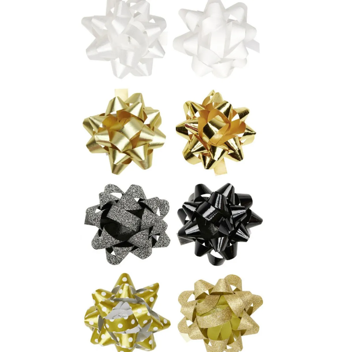 Gifi Noeud brillant blanc noir doré pour emballage cadeau x8^ Loisirs Créatifs Et Emballage Cadeau