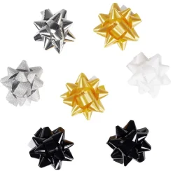 Gifi Noeud de Noël bolduc blanc noir doré argenté x8^ Loisirs Créatifs Et Emballage Cadeau