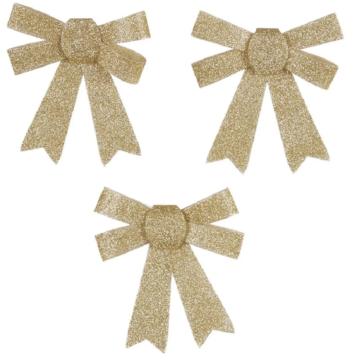 Discount Gifi Noeud de Noël doré à suspendre x3