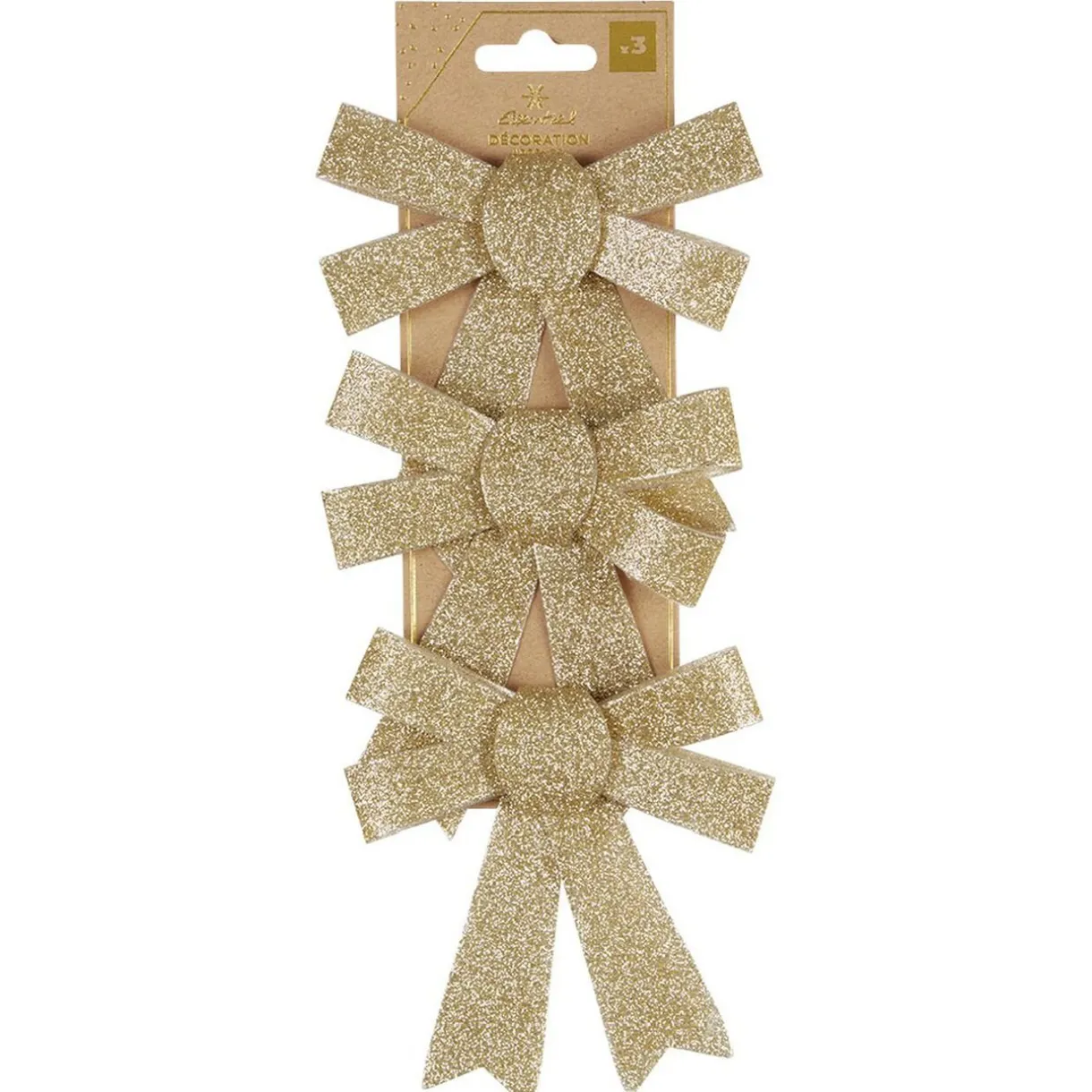 Discount Gifi Noeud de Noël doré à suspendre x3