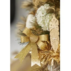 Discount Gifi Noeud de Noël doré à suspendre x3