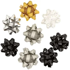 Gifi Noeud de Noël jaune noir et argenté x8^ Loisirs Créatifs Et Emballage Cadeau