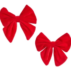 Clearance Gifi Noeud de Noël velours rouge x2 - 12xH13cm