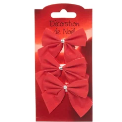 Gifi Noeud Noël rouge satiné x 3^ Décoration Sapin