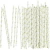 Sale Gifi Paille bambou blanche motif feuillage x50 - Ø0,6 x H19,7cm