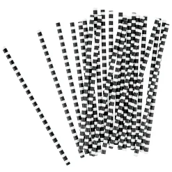 Best Gifi Paille en papier noir et blanc x 24