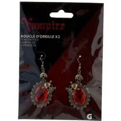 Online Gifi Paire de boucles d'oreilles motif tête de squelette - Vampire