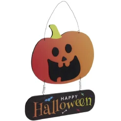 Online Gifi Pancarte Halloween citrouille en bois orange