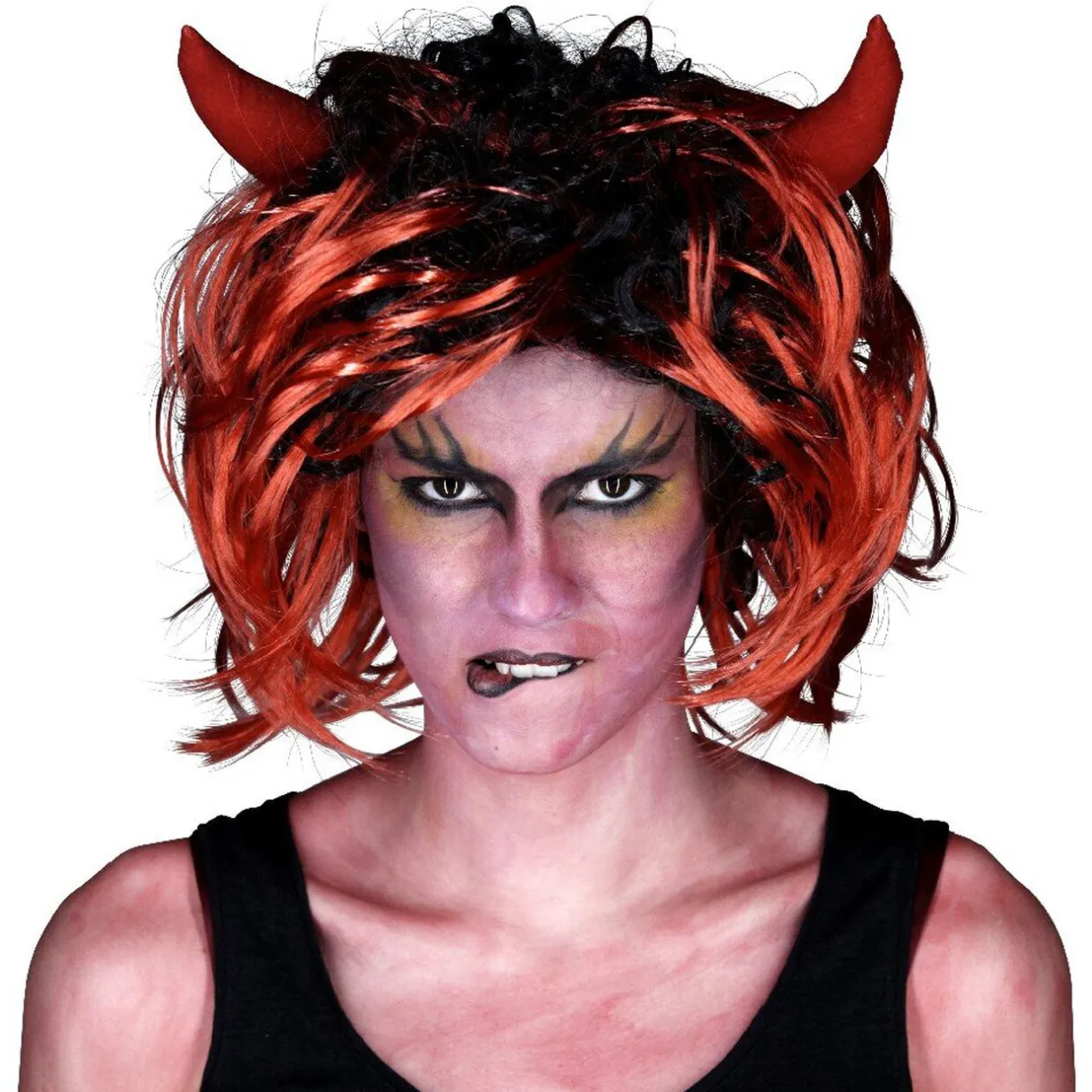 Sale Gifi Perruque corne de diable adulte