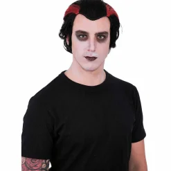 Outlet Gifi Perruque homme vampire rouge noir pour déguisement Halloween