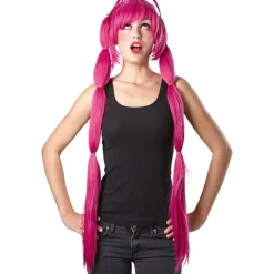 Best Gifi Perruque longue femme manga rose