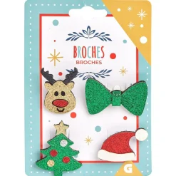 Outlet Gifi Pins Noël pailleté x4