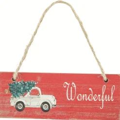 Outlet Gifi Plaque de Noël en bois à suspendre