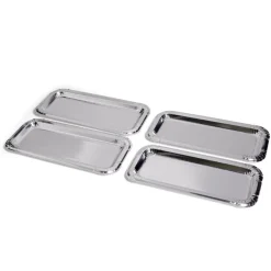 Best Gifi Plat à cake x4 en carton gris argenté 15,5x34cm