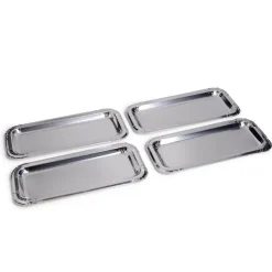 Best Gifi Plat à cake x4 en carton gris argenté 15,5x34cm