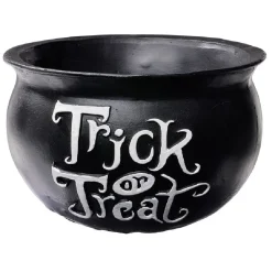 Outlet Gifi Porte bougie Halloween forme chaudron en dolomite Ø15xH10,5cm