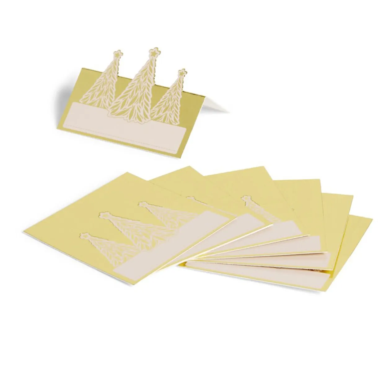 Sale Gifi Porte nom en papier motifs sapin de Noël doré 8 pièces