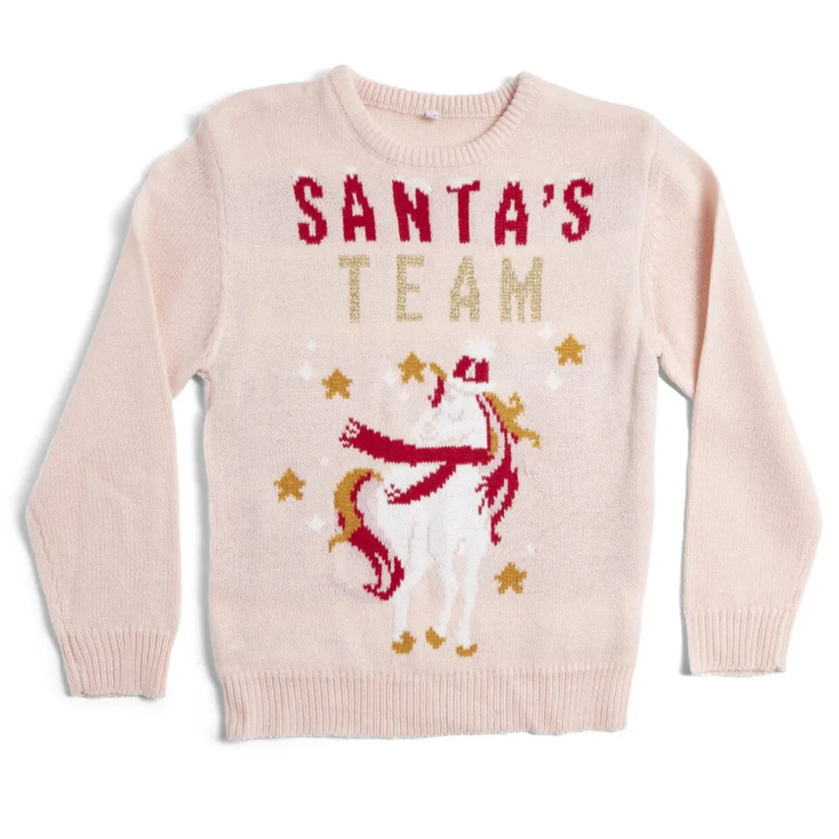Gifi Pull de Noël enfant Santa's Team licorne rose^ Déguisement Et Tenue De Noël