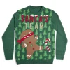 Gifi Pull de Noël inscription Santa's Team Ginger Ninja vert S/M ou L/XL^ Déguisement Et Tenue De Noël