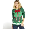 Gifi Pull noël lumineux adulte vert^ Déguisement Et Tenue De Noël