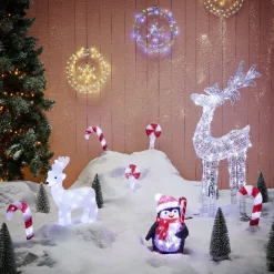 Gifi Renne de Noël lumineux blanc froid 30 led^ Décoration Extérieure De Noël