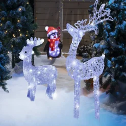 Gifi Renne de Noël lumineux blanc froid 30 led^ Décoration Extérieure De Noël