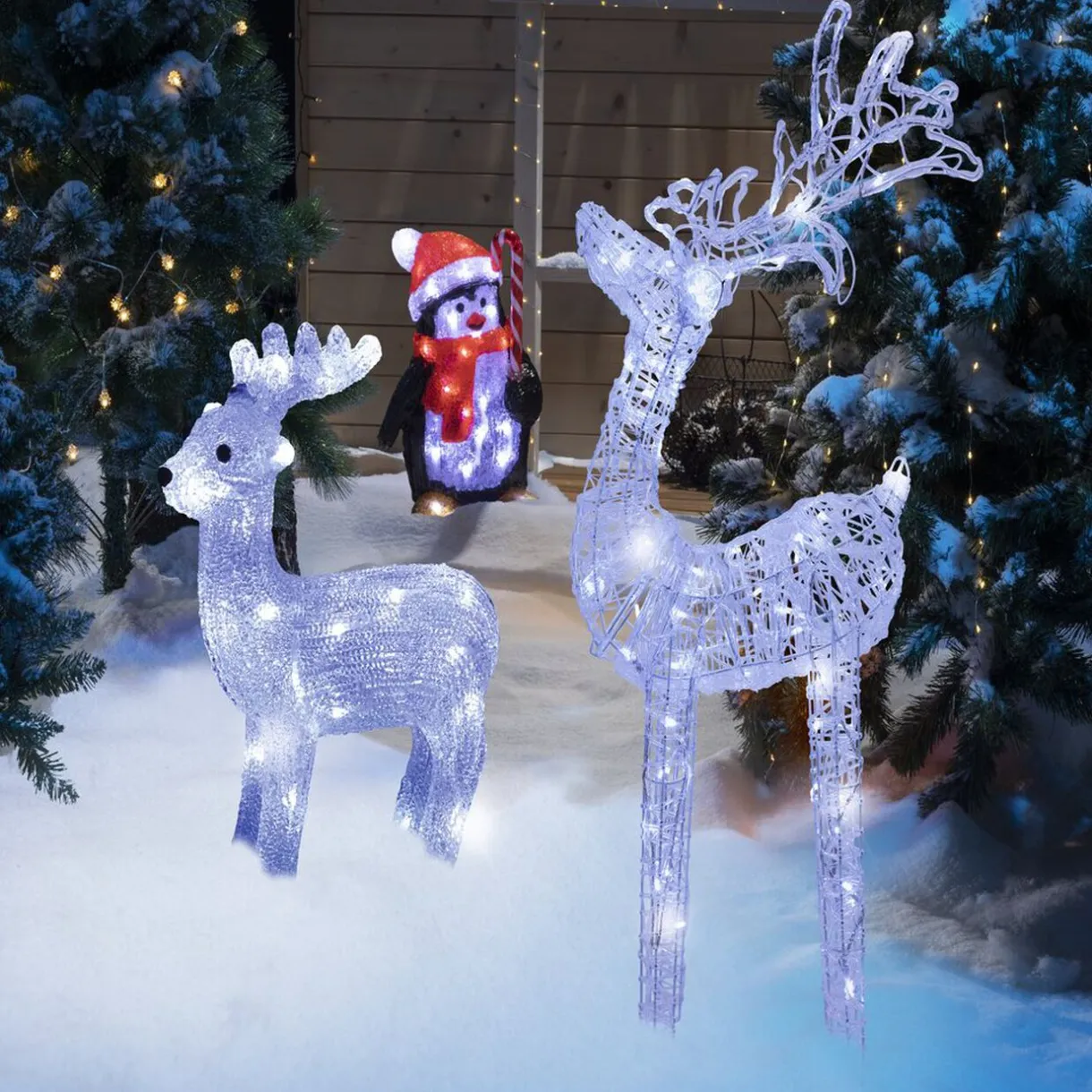 Gifi Renne de Noël lumineux blanc froid 30 led^ Décoration Extérieure De Noël