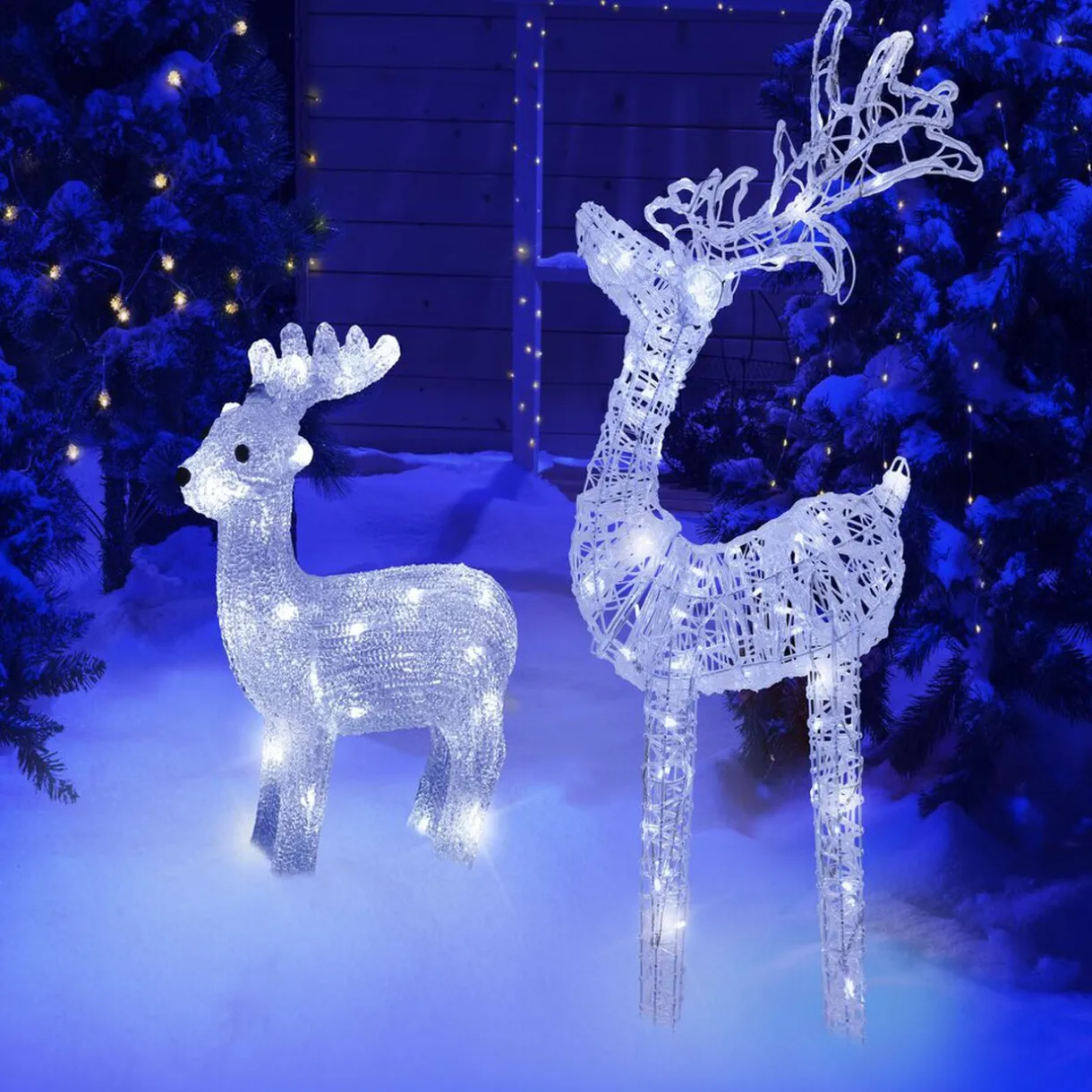 Gifi Renne de Noël lumineux blanc froid 30 led^ Décoration Extérieure De Noël